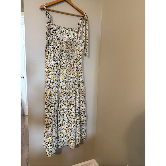 Sanctuary Size XL Ditzy Floral Tiered Maxi Dress Black Butter Yellow Daisy Print - Picture 5 of 14